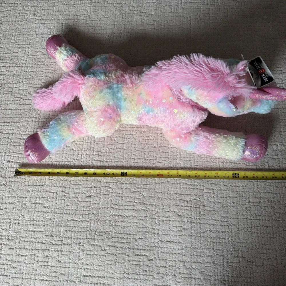 Peek A Boo Toy Company Pink Sparkle Hearts Plush Unicorn With Tags Large 20 Inch